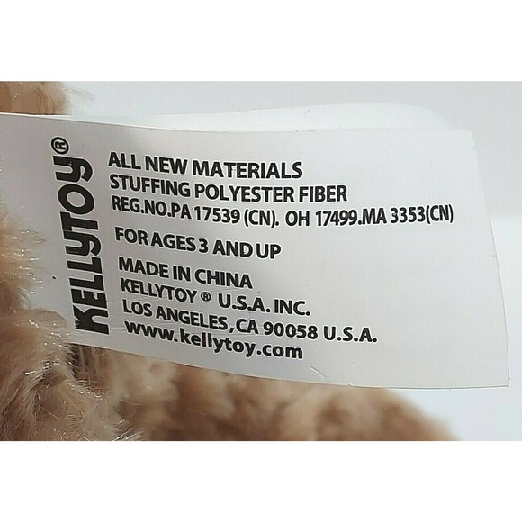 Kellytoy Valentine Brown Teddy Bear Rose Love Bow 12" Plush Stuffed Animal Toy - Picture 8 of 8